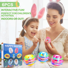 Utbttor Easter Egg Spinner flashing lights create colorful glow-in-the-dark fun.