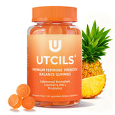 Utcils Liposomal Premium Feminine Balance Gummies bottle for balanced microbiome support.