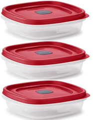 Utensilux Rubbermaid three-cup set with lids aligned for easy organization