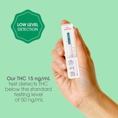 UTEST strip being dipped for quick, reliable results at home.
