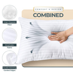 Utopia Bedding no-shift design keeps pillows fluffy and firmly cushioned