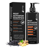Uttse Root Activator Shampoo bottle close-up showing scalp-nourishing formula.