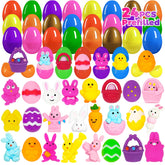 UUSYCUN Easter eggs with mochi squishies—colorful sensory play for kids.