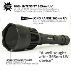 uvBeast V3 365nm LEDs provide high UV output for clear inspection