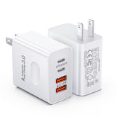 UVRESINME USB-C wall charger 2-pack front view with four ports for convenience.