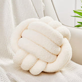 Uvvyui Knot Ball Pillow Ivory round 8.6 inches adds cozy decor and support.