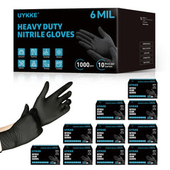 UYKKE 6mil nitrile gloves in dispenser box for quick, clean access.