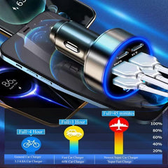 UYUXIO compact dash-car adapter fits in the vehicle outlet.