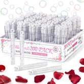 Uzoxlsn 200-pack mini bubble wands white for festive wedding send-offs.