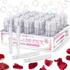 Uzoxlsn 200-pack mini bubble wands white for festive wedding send-offs.