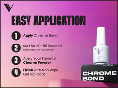 V Beauty Pure chrome bond prevents lifting during wear.