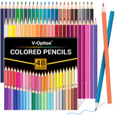 V-Opitos 48-pack colored pencils set delivers bright colors for detailed coloring and shading.