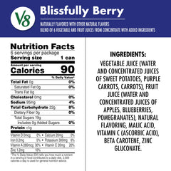 V8 Blissfully Berry can side view, ideal for busy days