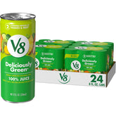V8 Deliciously Green 24-pack cans for convenient veggie and fruit servings on the go