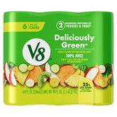 V8 Deliciously Green front can image showing brand for a refreshing juice
