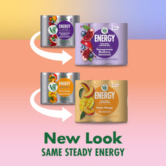 V8 Energy can pouring into a glass for a quick on-the-go energy boost.