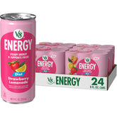 V8 Energy Diet Strawberry Lemonade can front view showing plant-based caffeine boost.