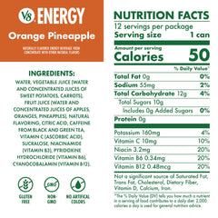 V8 Energy Orange Pineapple can pour with refreshing taste and energy.