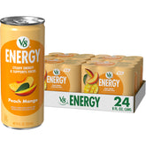 V8 Energy Peach Mango can—refreshing on-the-go energy.