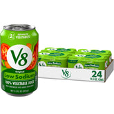 V8 Low Sodium pack of 24 cans front view for easy vegetable intake