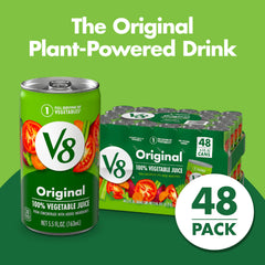 V8 Original 48-pack on a store shelf for convenient veggie access.