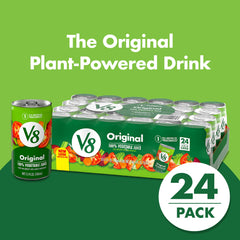 V8 Original can pouring into a glass for savory breakfast