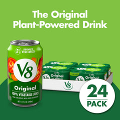 V8 Original nutrition facts panel highlighting vitamins A and C