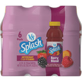 V8 Splash Berry Blend bottle shows a fruity, low-sugar option for lunchboxes.