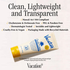 Vacation Classic sunscreen no white cast on diverse skin tones during application.
