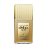 VACATION Shimmer Oil SPF 30 bottle closeup delivering radiant protection on the go