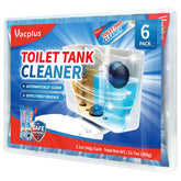 Vacplus toilet tank cleaner tablets 6-pack packshot showing convenient, mess-free dosing.