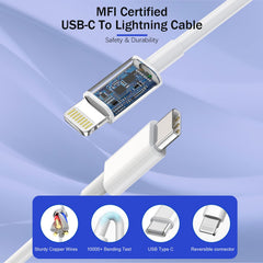 Vagavo 6ft cable in use at a desk for convenient charging.