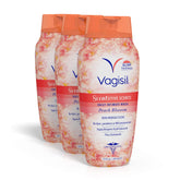 Vagisil Peach Blossom bottle front view showing gentle cleansing design for intimate skin