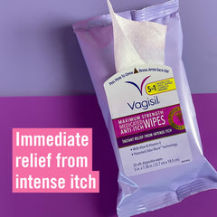 Vagisil Wipes medicated anti-itch close-up for fast relief