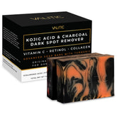 VALITIC charcoal kojic turmeric bar packaging for a versatile body and face cleanser