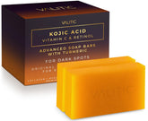 VALITIC Kojic Acid Vitamin C Retinol Soap Bar with turmeric – brightening cleanse for even tone.