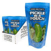 Van Holten's Jumbo Dill Pickle-In-A-Pouch 12-pack hero image ready for on-the-go snacking.