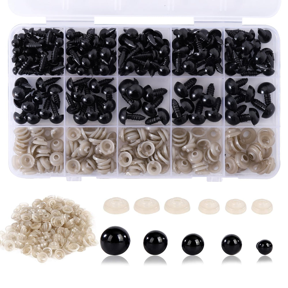 Vanblue safety eyes 6-12mm front view for secure plush toy assembly.
