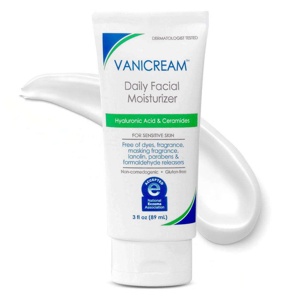 Vanicream Daily Moisturizer bottle close-up with fragrance-free formula
