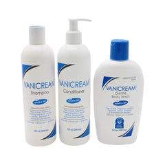 Vanicream shampoo bottle front, fragrance-free formula for gentle cleansing on sensitive scalps.