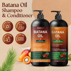 VANIDOX Batana Oil Shampoo bottle side angle with sulfate-free formula.