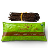 Vanilla Bean Kings Madagascar long pods ready for baking and vanilla extract.