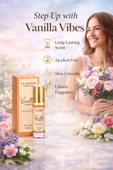 Vanilla Vibes roll-on applied on wrist for subtle scent
