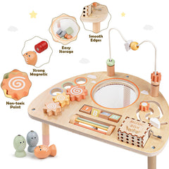 Vanplay 8-in-1 table with spinning gears encourages exploration and focus.