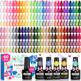 Vanreesa gel nail polish set shows 55 color shades for versatile manicures