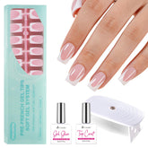 Vansiho Gel Nail Kit: Pink Deep Short Square French Tip for salon-style DIY nails