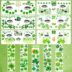 VANTATY 16-sheets St. Patrick's tattoos set for women and men, DIY styling.