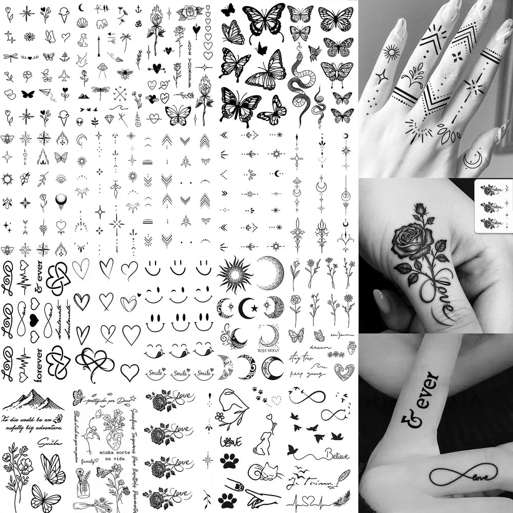 VANTATY 20-sheets mixed style tattoos for versatile hand and arm looks