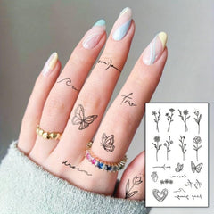 VANTATY small butterfly and heart tattoos add delicate flair