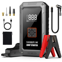 VANXIPOW M1 jump starter front view showing compact portability and power